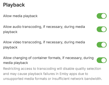 Feature Access 开关组